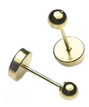Comprar Caravanas Oro Bebes Perno 18k Abridores Bolita Recien Nacido