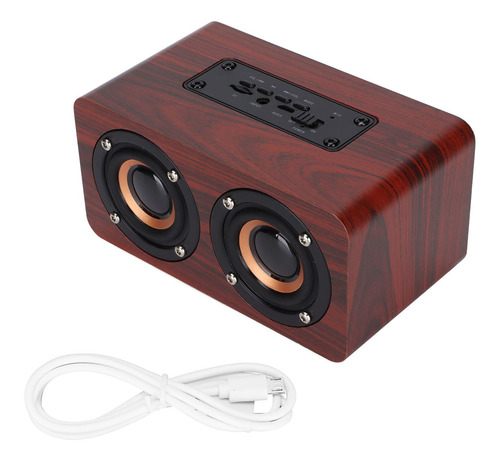 Bocina Bluetooth De Madera Subwoofer Inalámbrico Retro Aux