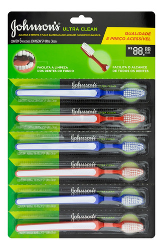 Cepillo de dientes Johnson's Ultra Clean x 6 unidades