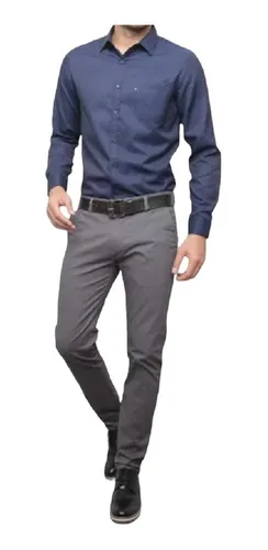 Calça cinza masculina best sale social
