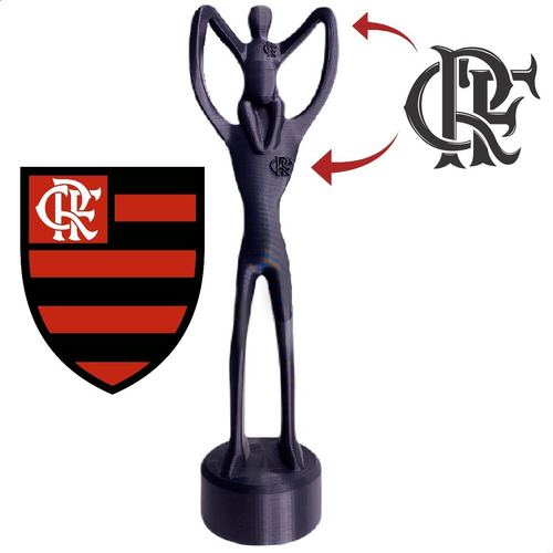 Imagem 1 de 3 de Estátua Pai E Filho Com Escudo Crf Do Flamengo - Decoração