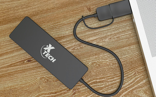 Usb Hub Con Adpatador Usb-c Y Usb-a Con 4 Puertos Usb