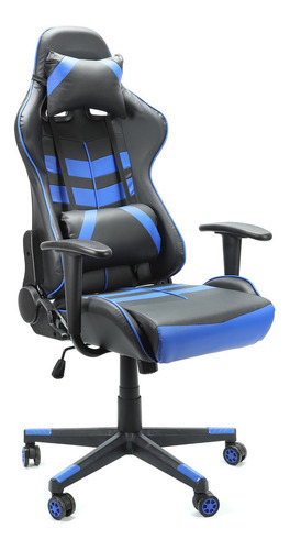 Imagen 1 de 6 de Silla de escritorio Imback IBK-G0002 IBK-G0002-NA gamer ergonómica  azul con tapizado de cuero sintético