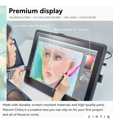 Wacom Cintiq - Tableta De Dibujo Con Pantalla M