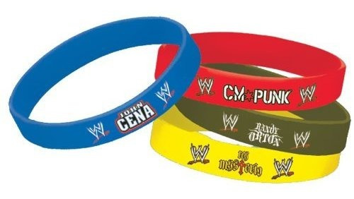 American Greetings Pulseras De Goma Wwe, 4 Unidades,