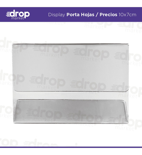 Imagen 5 de 10 de Porta Precios Nombre Acrílico Menú Mesa Escritorio 10x7 X50u