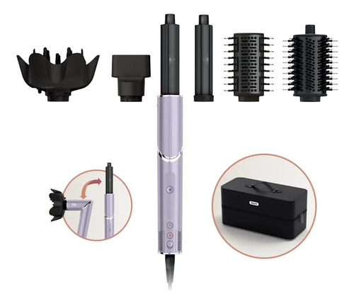 Cepillo Secadora Multiestilizador Shark 6 Accesorios Lila