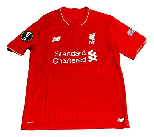Camiseta Liverpool New Balance Titular 2015 #27 Origi Parche
