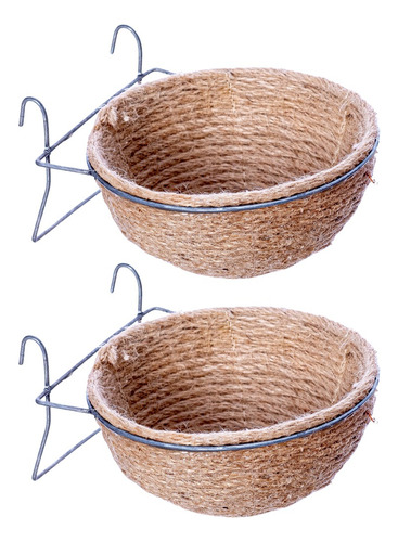 Kit 2 Un - Ninho De Fio De Juta - Canário Do Reino Grande