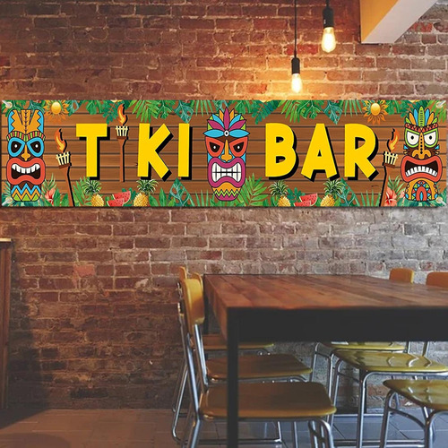 Material De Festa Tiki Bar Banner Festa Havaiana Pano De
