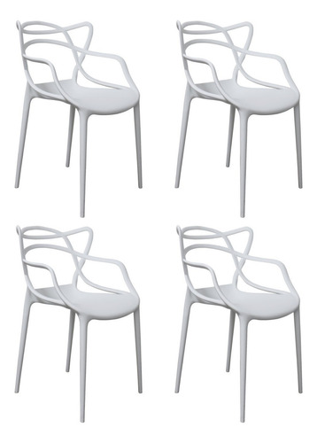 Kit 4 Cadeiras Polipropileno Aviv Fratini Wt