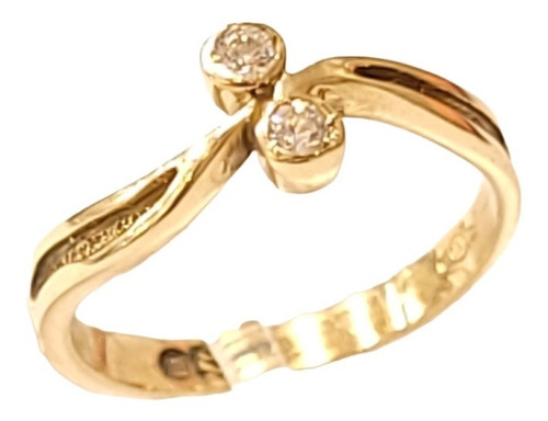 Anillo Oro 18kts Con Cubics 2,0grs N°8 Brumat 