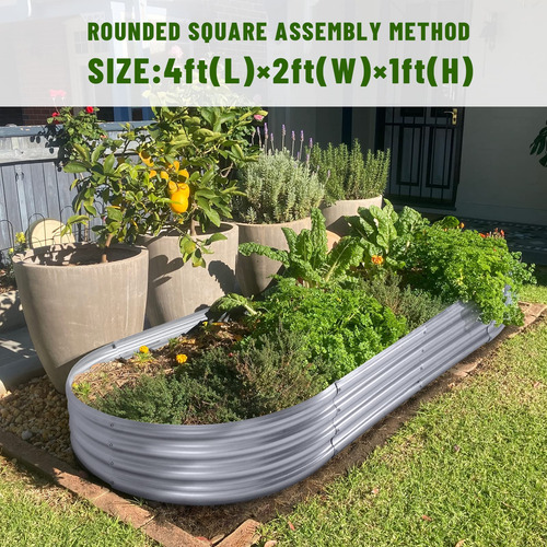 Kit De Maceta De Jardín Land Guard Ovalada Metálica Grande 1-plateado Nombre Del Diseño