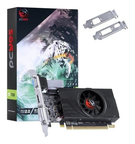 Imagem 1 de 3 de Placa De Vídeo Nvidia Pcyes Geforce Gt 730 4gb Ddr5