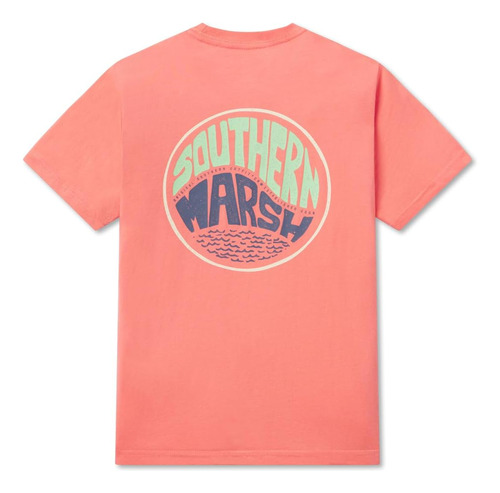 Southern Marsh, Camiseta Retro Riptide, Color Coral, Talla L