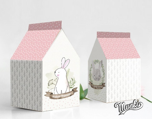 Kit Imprimible Pascuas Rosa Con Conejos Imprimir Y Armar