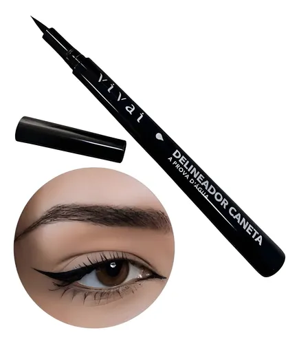 Delineador Caneta A Prova D'água Vivai 1.2g Olhos Gatinho Preto Fosco