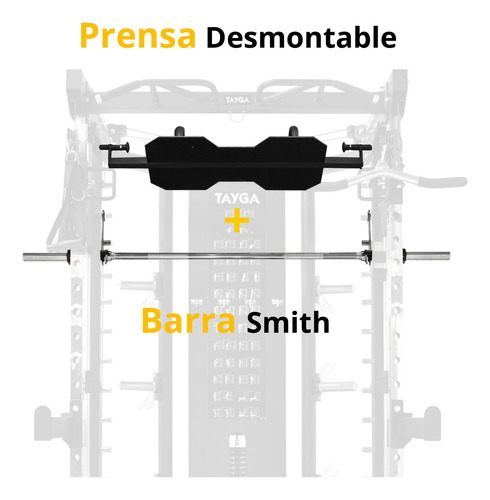 Gimnasio Multifuncional Smith Tayga T4 Estructura Negro Tapizado Negro
