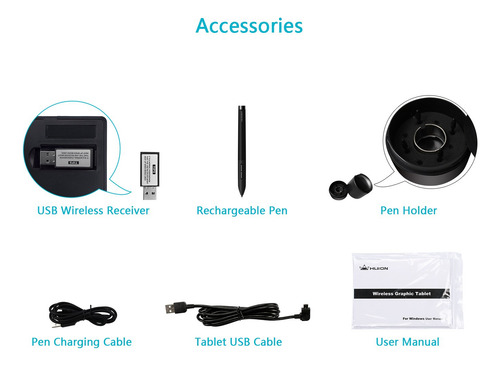 Tableta De Dibujo Gráfico Huion Wh1409 Wireless 8192 Pen