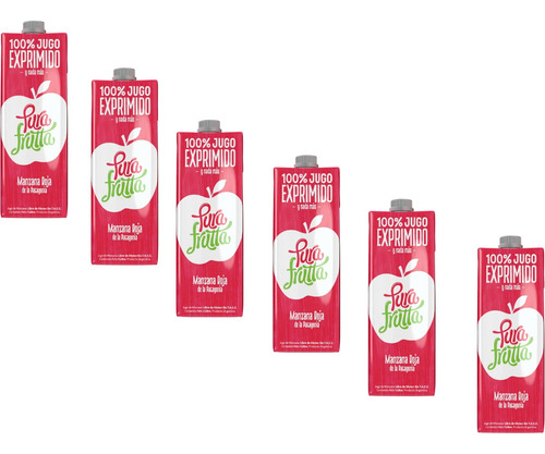 Jugo 100% Exprimido X 1 Ltr Pura Frutta 6 U. Manzana Roja