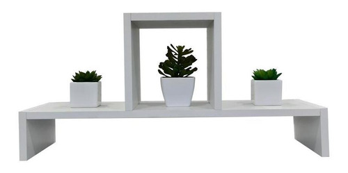 Prateleira Decorativa Com Nicho Branco 60 X 20cm Para Quarto