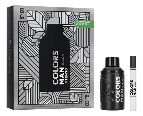 Conjunto Masculino Benetton Colors Black Intense Edp 100 Ml + 10ml