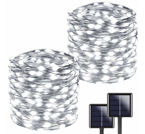 Yiqu - 2 Paquetes, Cada Uno De 200 Luces Solares De 72 Ft, C