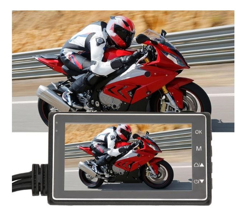 Cámara De Grabación De Motocicletas, 1080p Doble Gran Angula