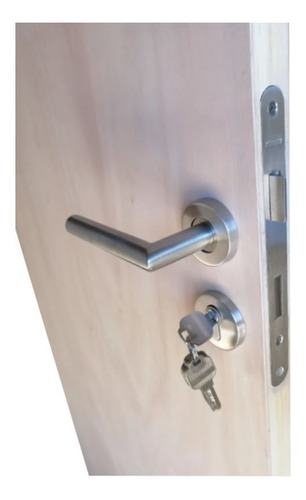 Puerta Interior 70cm,cerradura Y Manija En L Marco Pino 14cm