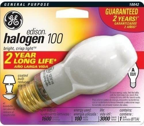 Ge 10042 100 Vatios Edison Foco Halógena De Bt14.5 1 Cd (nue