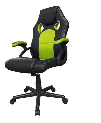 Silla Gamer Escritorio Pc Ergonomica Esports Tapizado Cuero Color Verde Material Del Tapizado Cuero Sintético