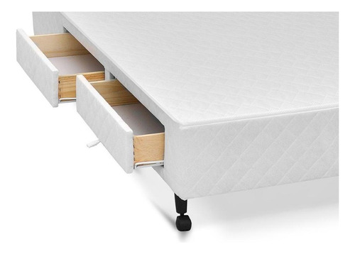 Cama Box Base C/gavetas King Poli Branco (193x27-c/4 Gav)ca