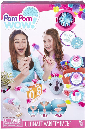 Pom Pom Wow Pack Ultima Variedad 120 Pompones 135 Adhesivos