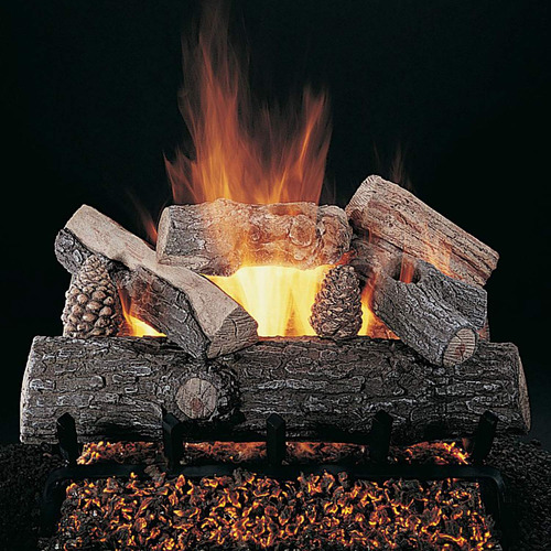 Rasmussen Lone Star Log Set Con 24 Custom Embers Pan Burner.