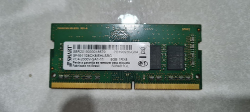 Imagem 1 de 1 de Memória Ram Color Verde 8gb 1x8gb Smart Sf4641g8ck8iehlsbg