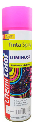 Tinta Spray Luminosa Fluorescente Cor Rosa Chemicolor