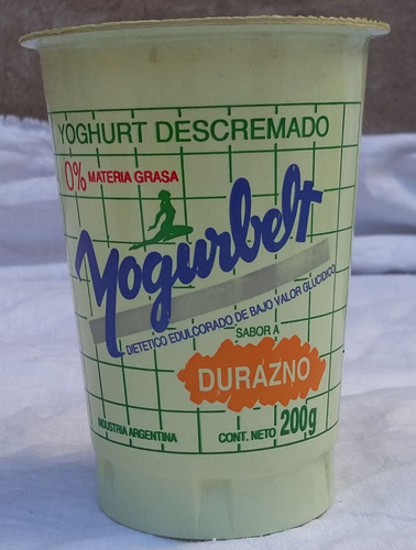 Antiguo Vaso Yogur Yogurbelt Durazno Gandara Coleccion