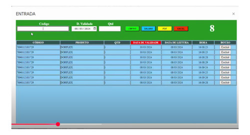 Planilha Controle De Estoque + Validade E Código De Barras