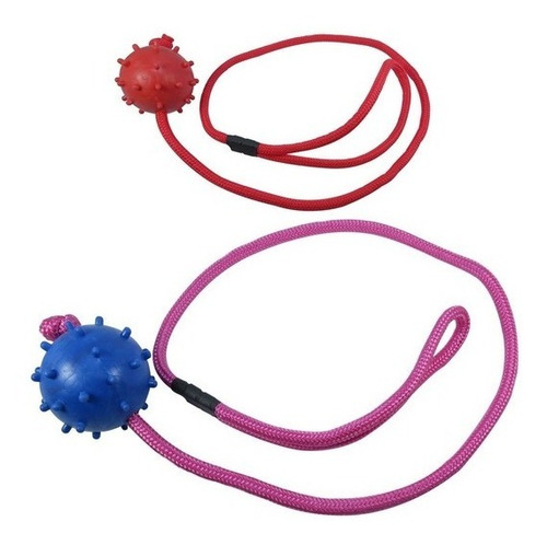 Imagen 1 de 1 de Juguete Pelota Goma Maciza Con Cuerda Para Perros
