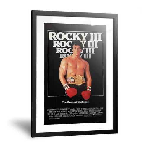 Cuadro Rocky Balboa 3 Con Frases Motivadoras Boxeo 20x30cm