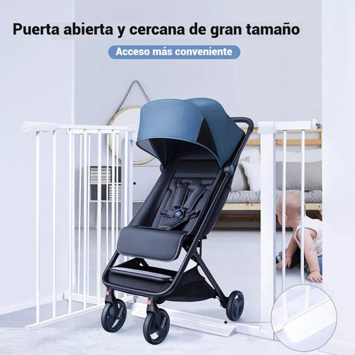 Quoriv Puerta Seguridad Interior Expandible Reja Pressure Mount Para Bebe Mascota +peluches, Altura Total 78cm Expandable 69-116cm,menos De 90 Grados De Cierre Automático De Rebote,blanco