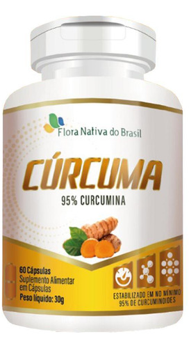 Cúrcuma (curcumina 95%) Flora Nativa 60 Cápsulas 130mg