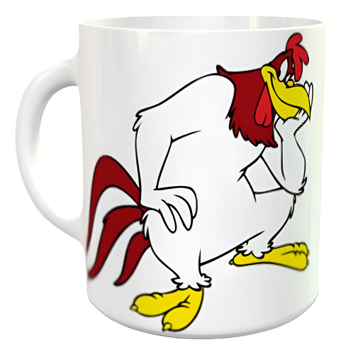 Taza Cerámica Sublimada Gallo Claudio Looney Tunes Mermelada Blanco El Gallo Claudio D2
