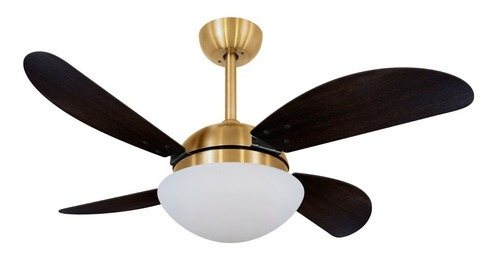 Ventilador De Teto Volare Dourado Vd42 Fly Tabaco 110v Luxo Diâmetro 105 cm Frequência 127 Material das pás MDF Quantidade de pás 4 127V