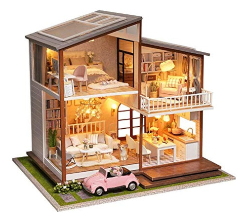 Casa De Bonecas Spilay Diy Em Miniatura Com Madeira