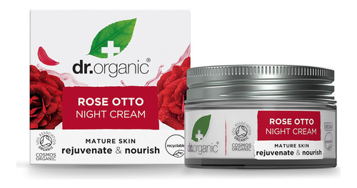 Dr Organic Rose Otto Crema De Noche 1.7 Fl Oz (antienvejecim