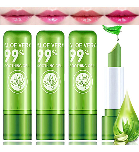 Lzylls Paquete De 4 Lapices Labiales De Aloe Vera, Barra De