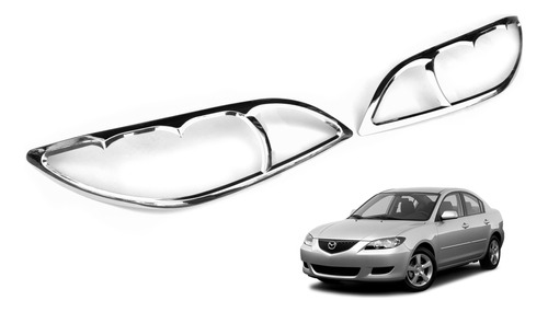 Biseles Para Focos Delanteros Mazda 3 2005-2008 Cromados