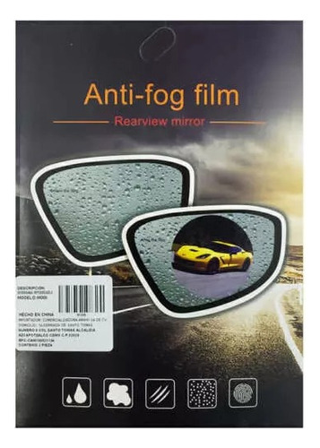2 Películas Protectora Transparente Anti Empaño Contra Agua 