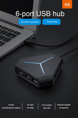 Multi Usb 2.0 Hub Splitter Usb Alta Velocidad 6 Puertos Hub